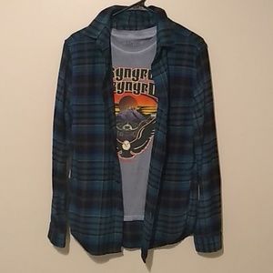 Goodfellow & Co Tops - Lynyrd Skynyrd T-shirt with matching flannel Goodfellow & Co Tops - Lynyrd Skynyrd T-shirt with matching flannel